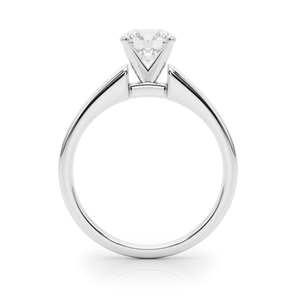 Solitare Style Engagement Ring White 14 Karat Gold Size 7