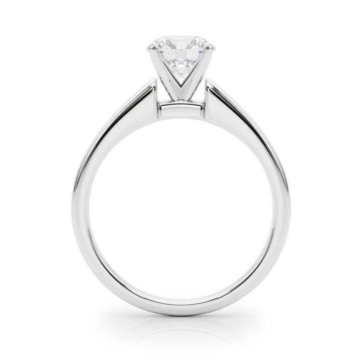 Solitare Style Engagement Ring White 14 Karat Gold Size 7