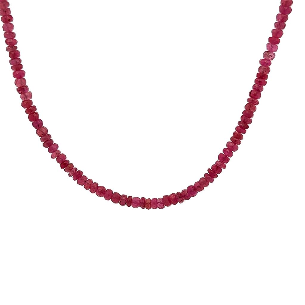 Ruby Strand Necklace With a Gold Filled Clasp 18" Long