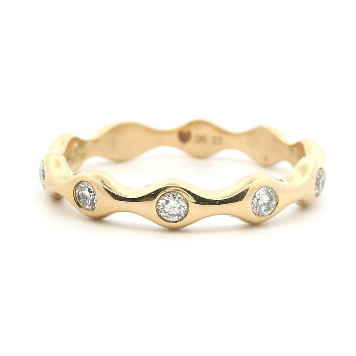 Eternity Style Diamond Wedding Band 14 Karat Gold Yellow with Diamonds size 7