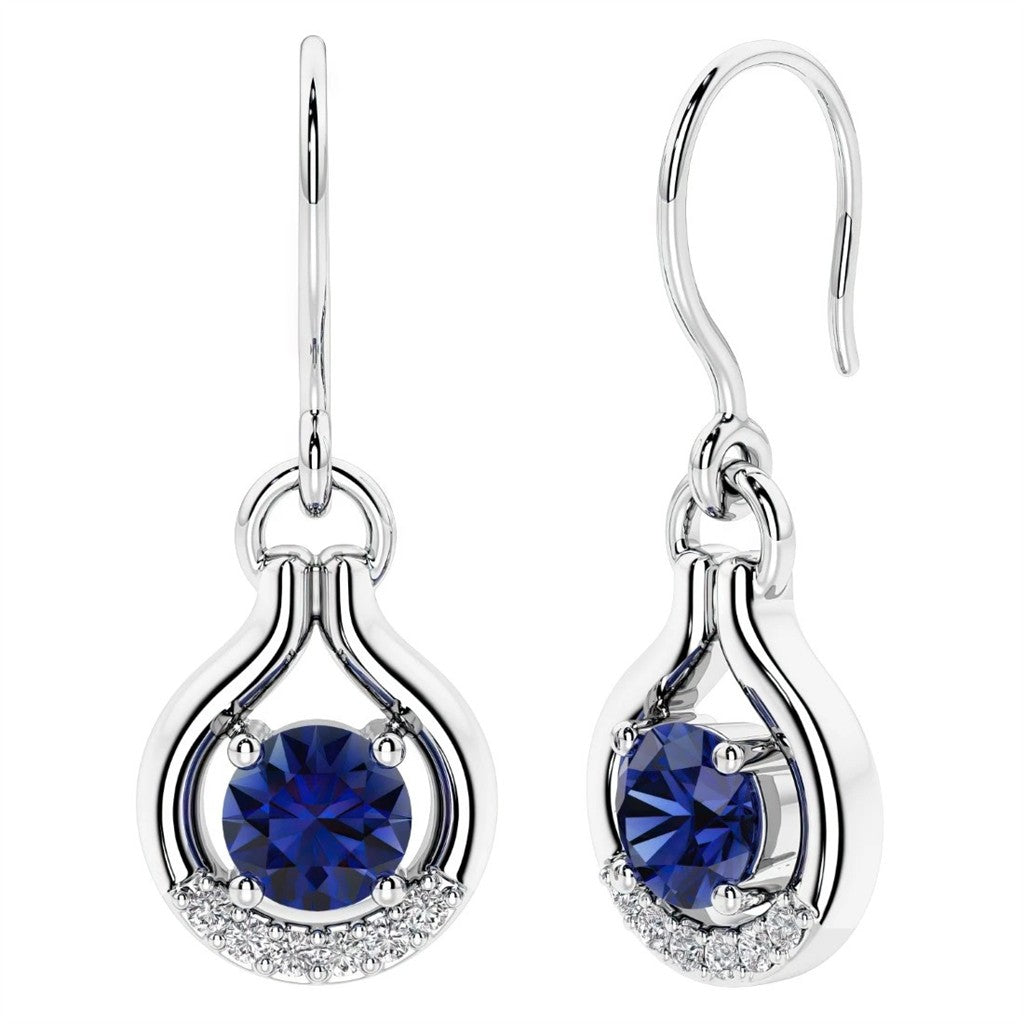 Sterling Silver Post Earrings With Colored Stone