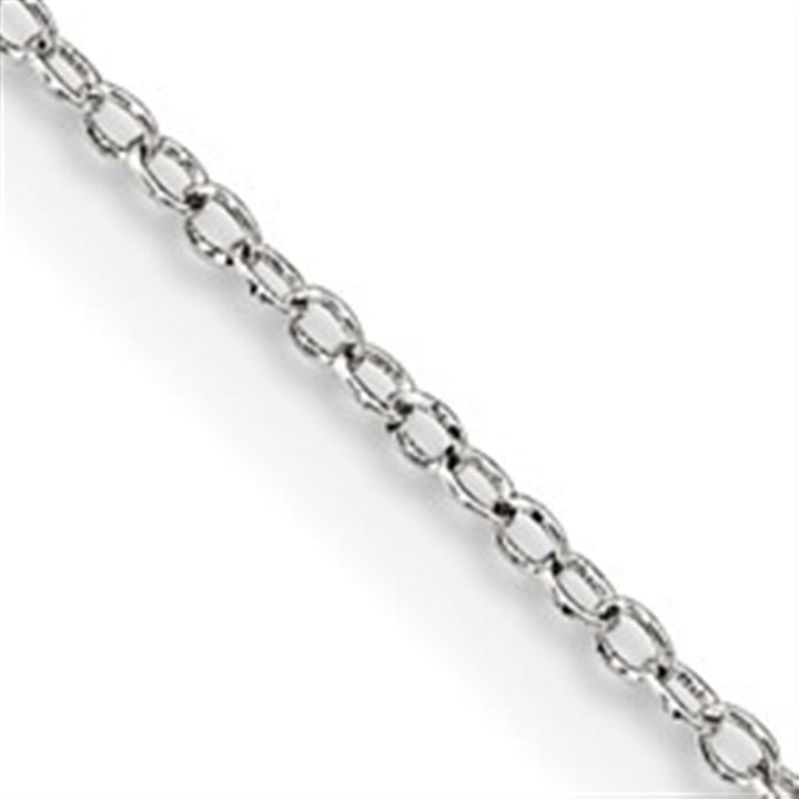 White Sterling Silver 1 MM Cable Chain 16" Long