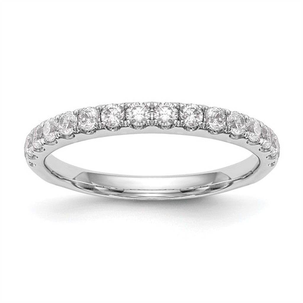 1/2 Anniversary Style Womens Wedding Band Lab Diamond 14 Karat White with Lab Diamonds size 7