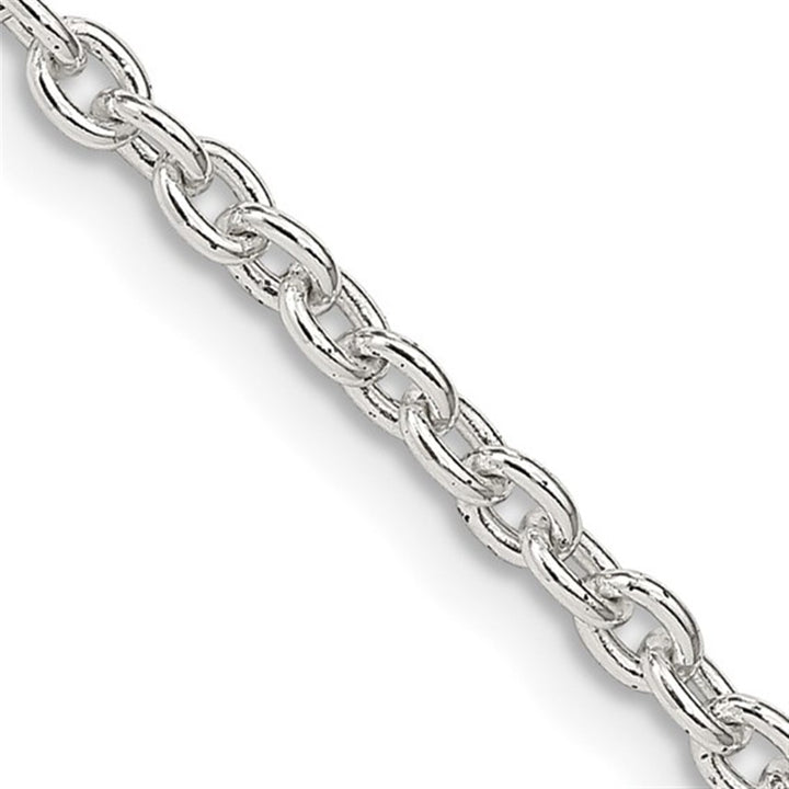 White Sterling Silver 2.75 MM Cable Chain 23" Long