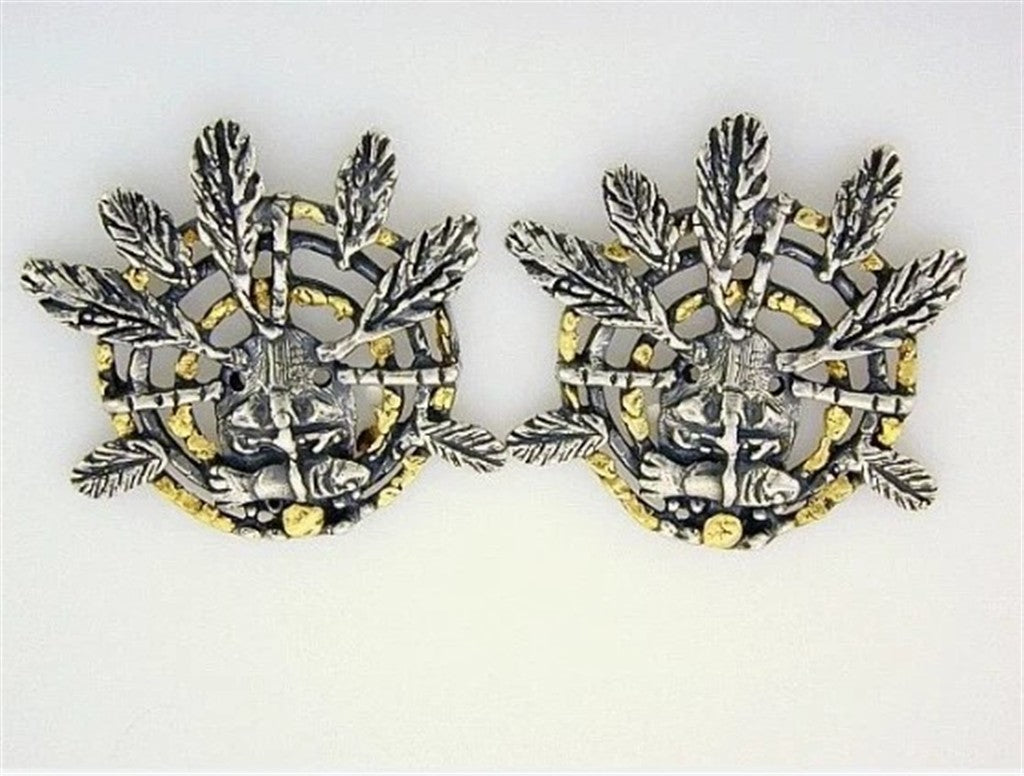 Sterling Silver Earrings Accented with Alaskan Gold Nuggets