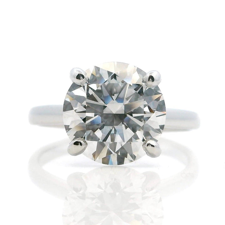 Solitare Style Engagement Ring White Platinum Size 7 3.90 Carat Round Lab Diamond