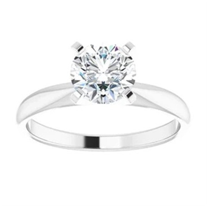 Tiffany Diamond Engagement Ring White 14 Karat Gold With A 0.31 Carat Round Shape Diamond Center