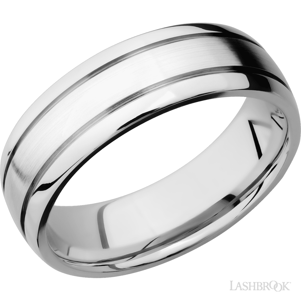 Straight Solid Style Wedding Band 14 KT White 7mm wide size 10