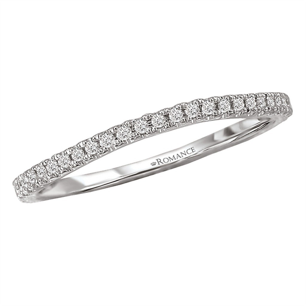 3/4 Anniversay Style Diamond Wedding Band 18 Karat Gold White with Diamonds size 6