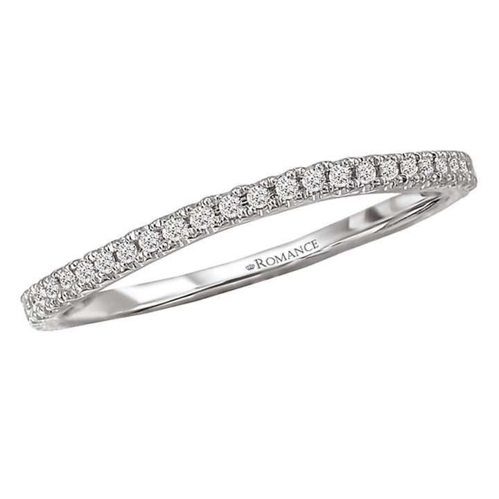 3/4 Anniversay Style Diamond Wedding Band 18 Karat Gold White with Diamonds size 6