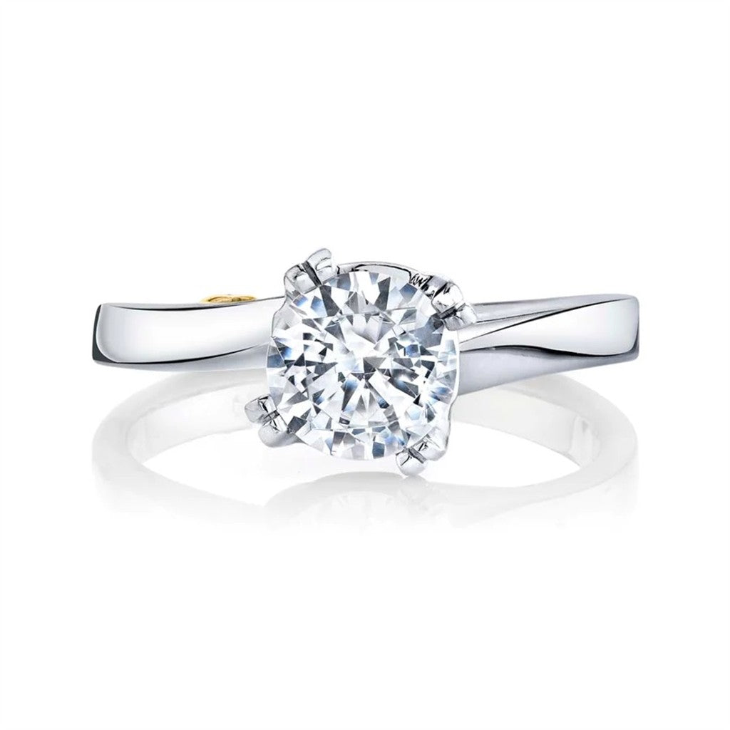 Solitare Style Diamond Engagement Ring 14 Karat Gold White 
(Center Stone Not Included)