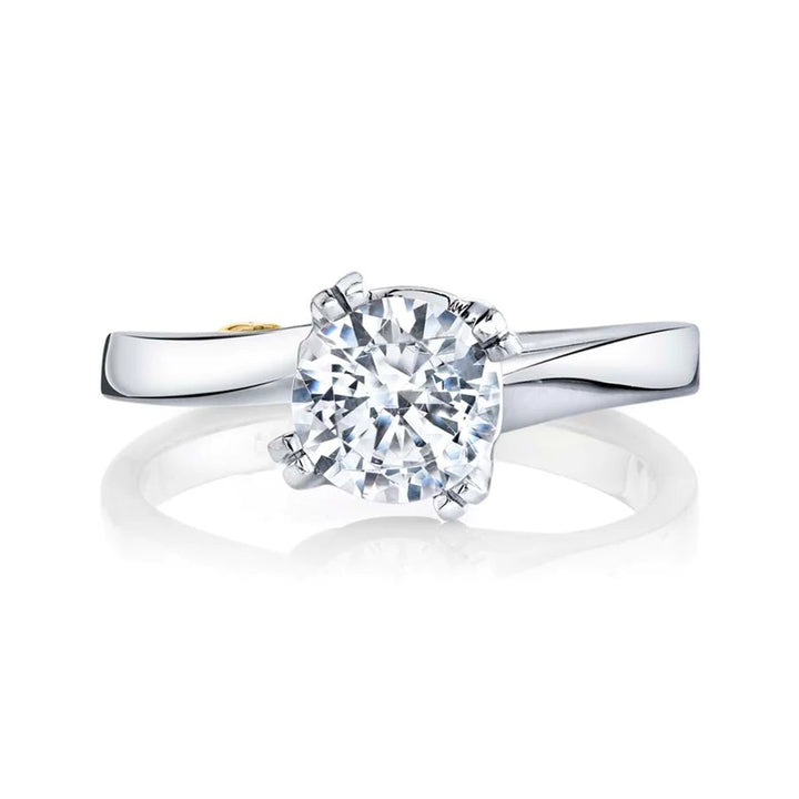 Solitare Style Diamond Engagement Ring 14 Karat Gold White 
(Center Stone Not Included)