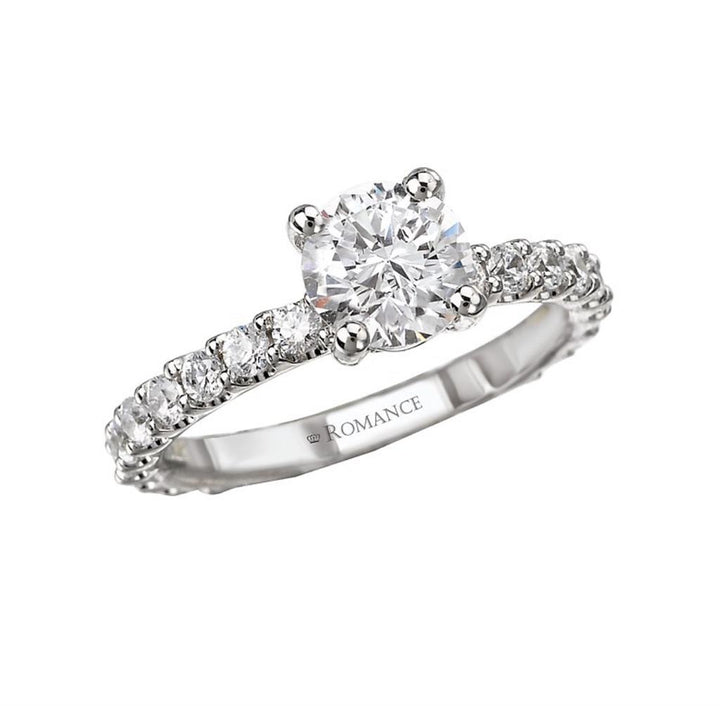 Solitare Accent Style Diamond Engagement Ring .925 White 
(Center Stone Not Included)