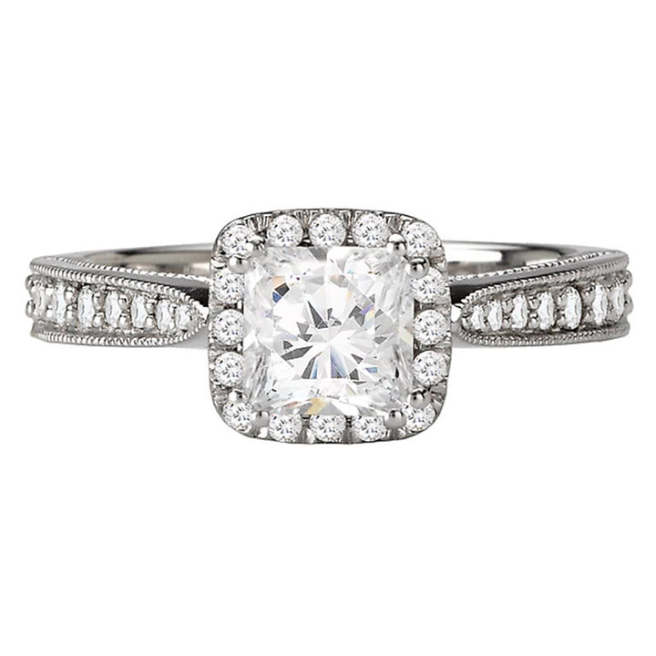 Contemporary Style Diamond Engagement Ring 14 KT White 
(Center Stone Not Included)