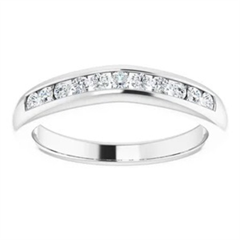 1/2 Anniversary Style Diamond Wedding Band Base Metal White with Diamonds size 6
