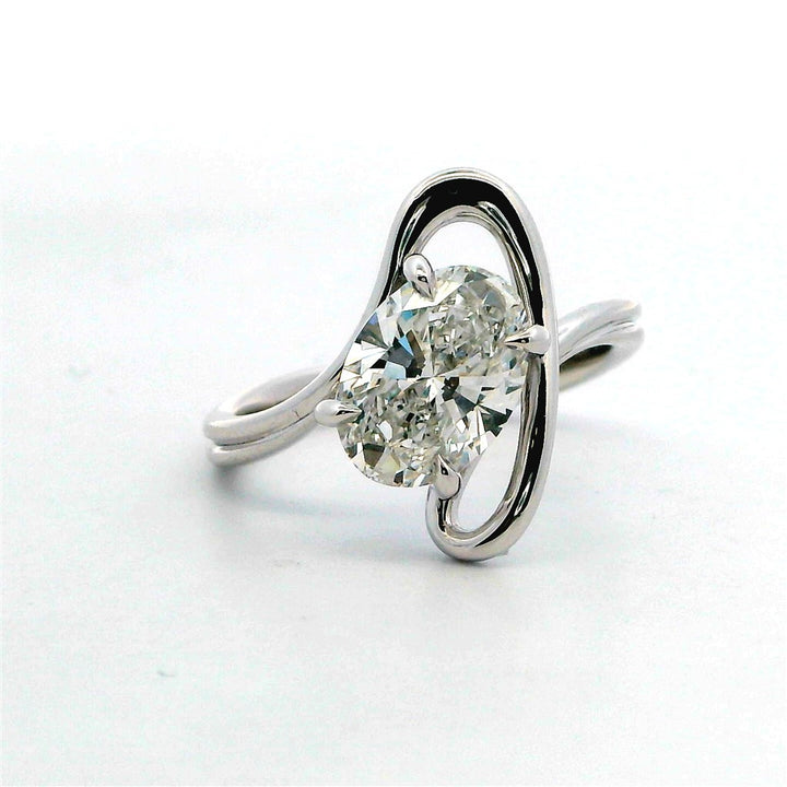 Lab Diamond Bypass Lab Diamond Engagement Ring 14 Karat White 2.03 Carat Total Weight
