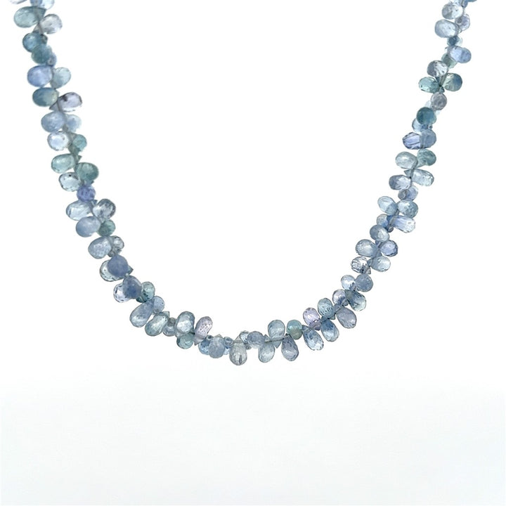 Bluish Purple Sapphire Multi Drop Necklace With a 14 Karat Gold Clasp 18" Long
