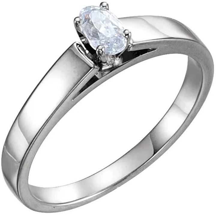 Contemporary Style Diamond Engagement RingBase Metal White