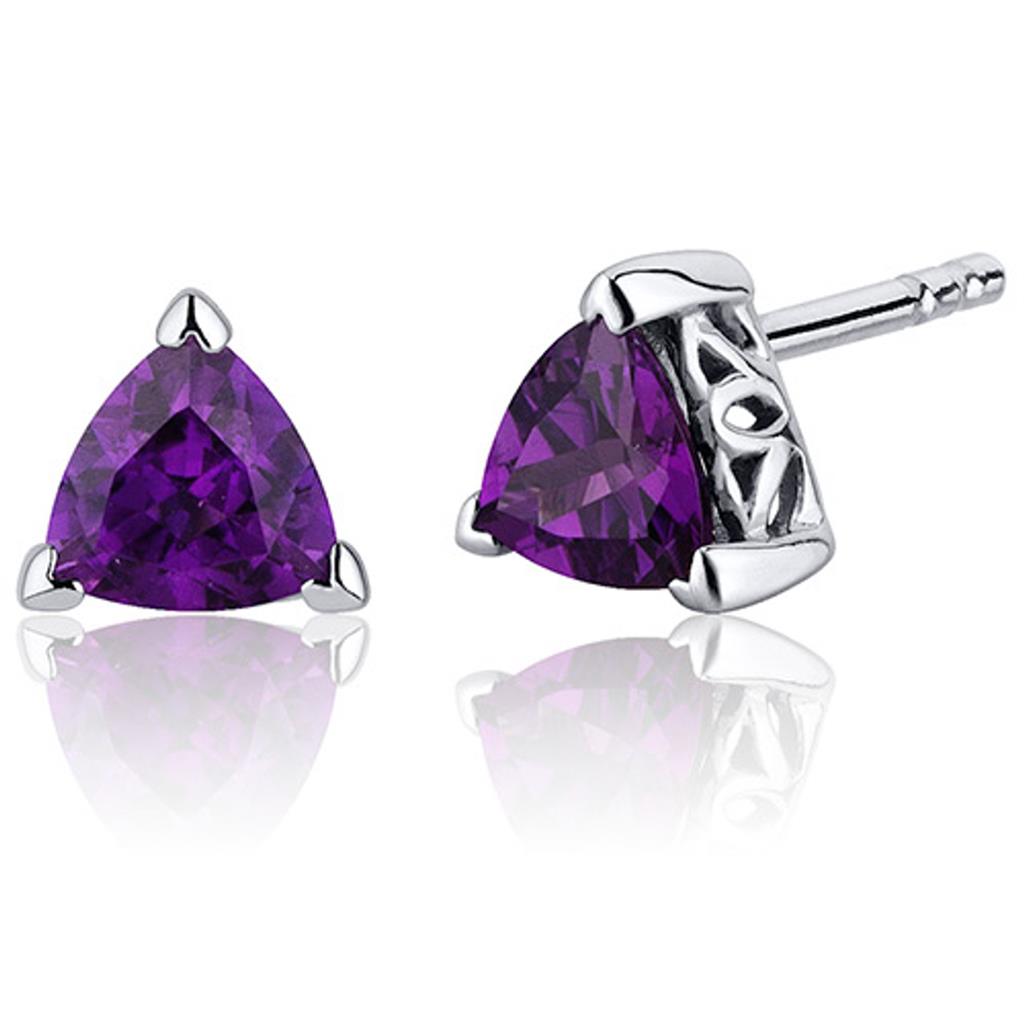 Stud Style .925 White With Trillian Amethysts