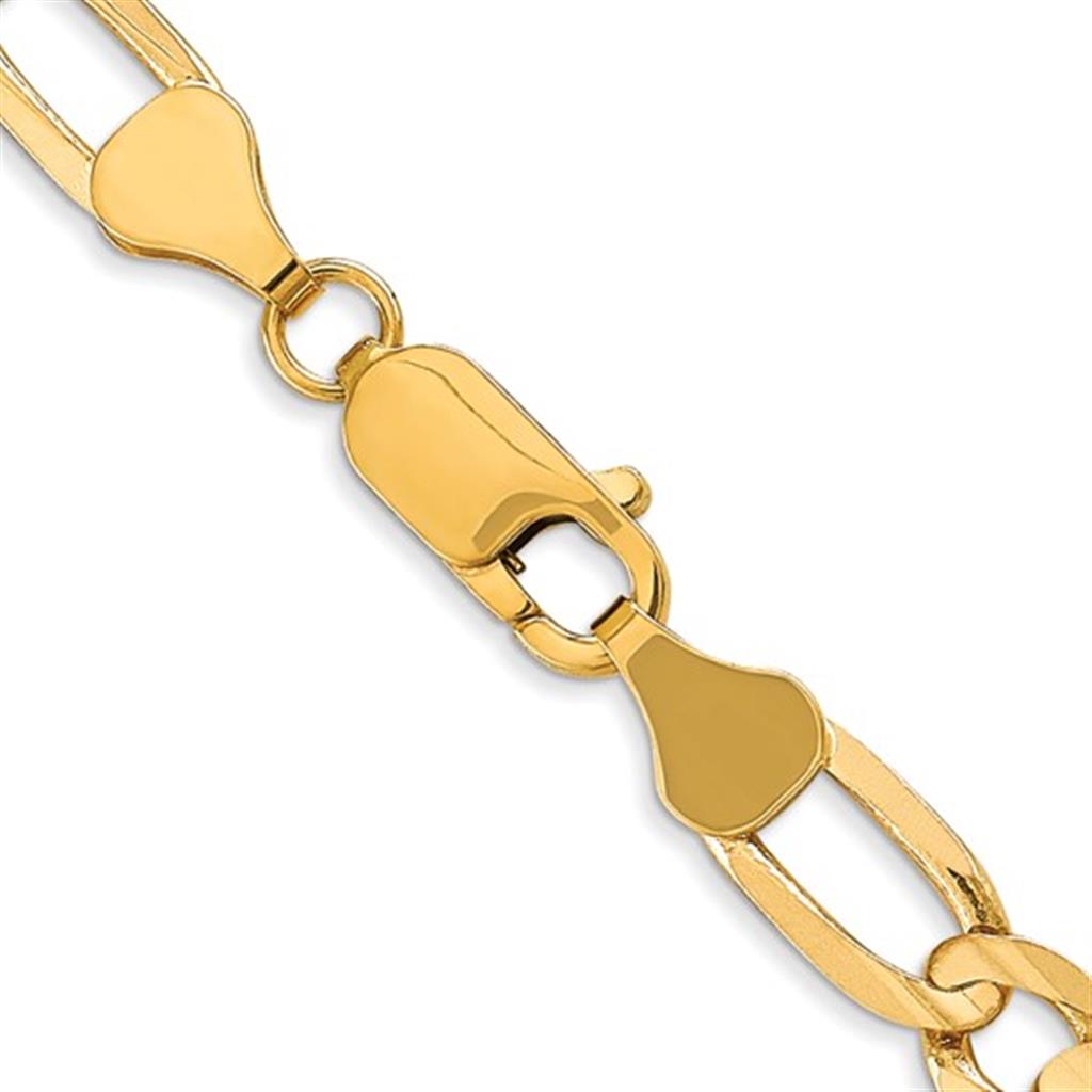 Figaro Link Chain 10 KT Yellow 6 MM Wide 24' In Length