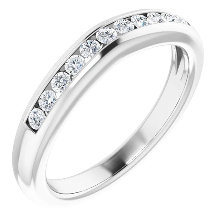 1/2 Anniversary Style Diamond Wedding Band Base Metal White with Diamonds size 6