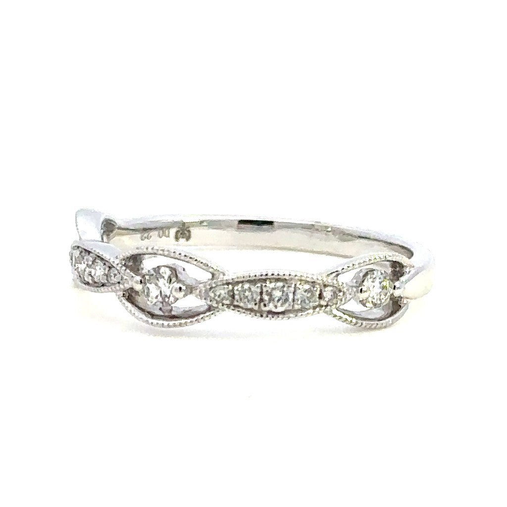 1/2 Anniversary Style Diamond Wedding Band 14 Karat Gold White with Diamonds size 7