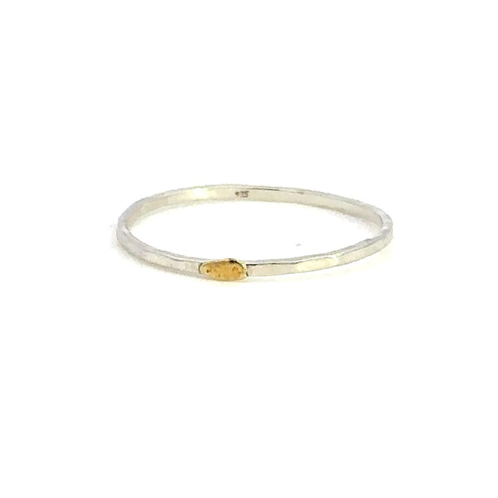 Alaskana Gold Nugget Ring Sterling Silver & Alaskan Gold Nugget Size 6.25