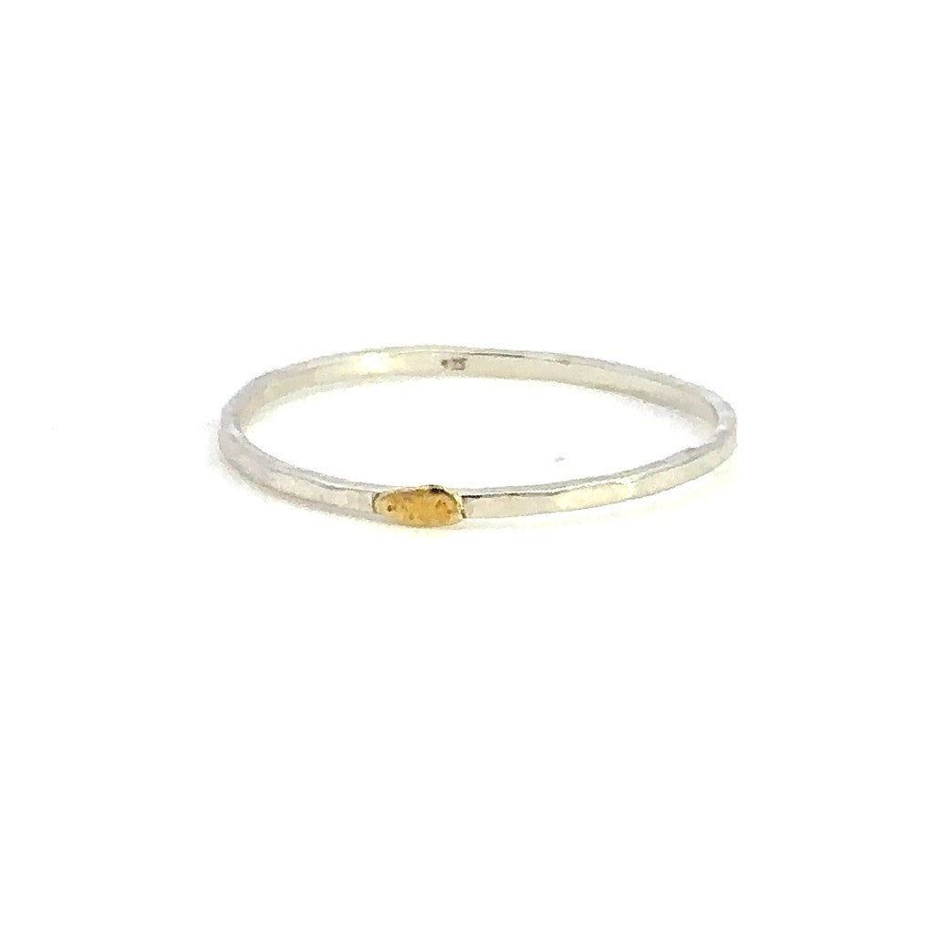 Alaskana Gold Nugget Womens Alaskan Gold Nugget Fashion Ring Sterling Silver & Alaskan Gold Nugget Size 5