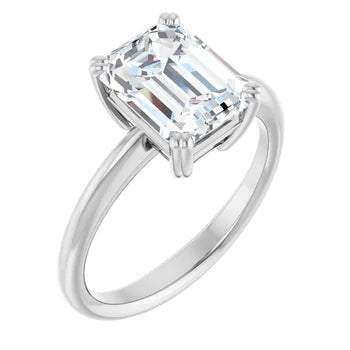 2.5CT Emerald Cut Diamond Solitaire 14KT Gold Ring (Center Stone Not Included)