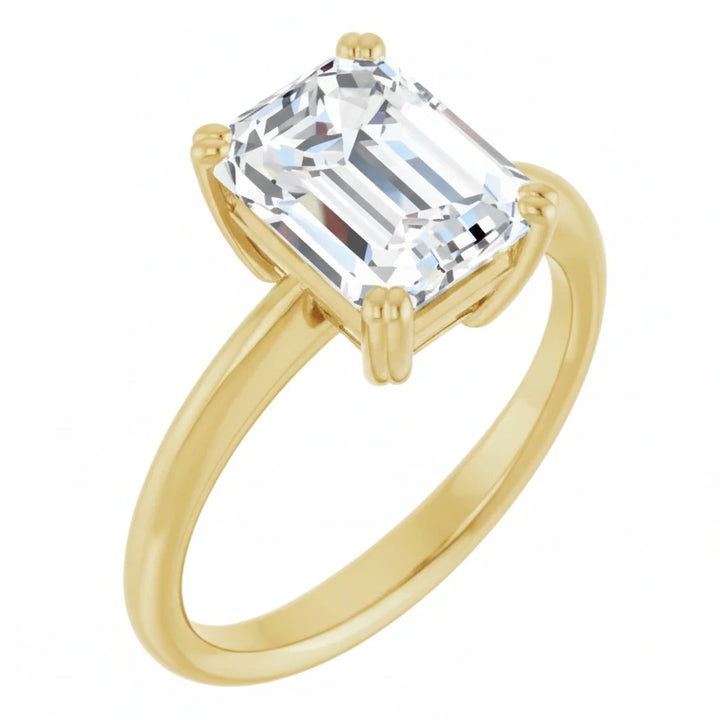2.5CT Emerald Cut Diamond Solitaire 14KT Gold Ring (Center Stone Not Included)