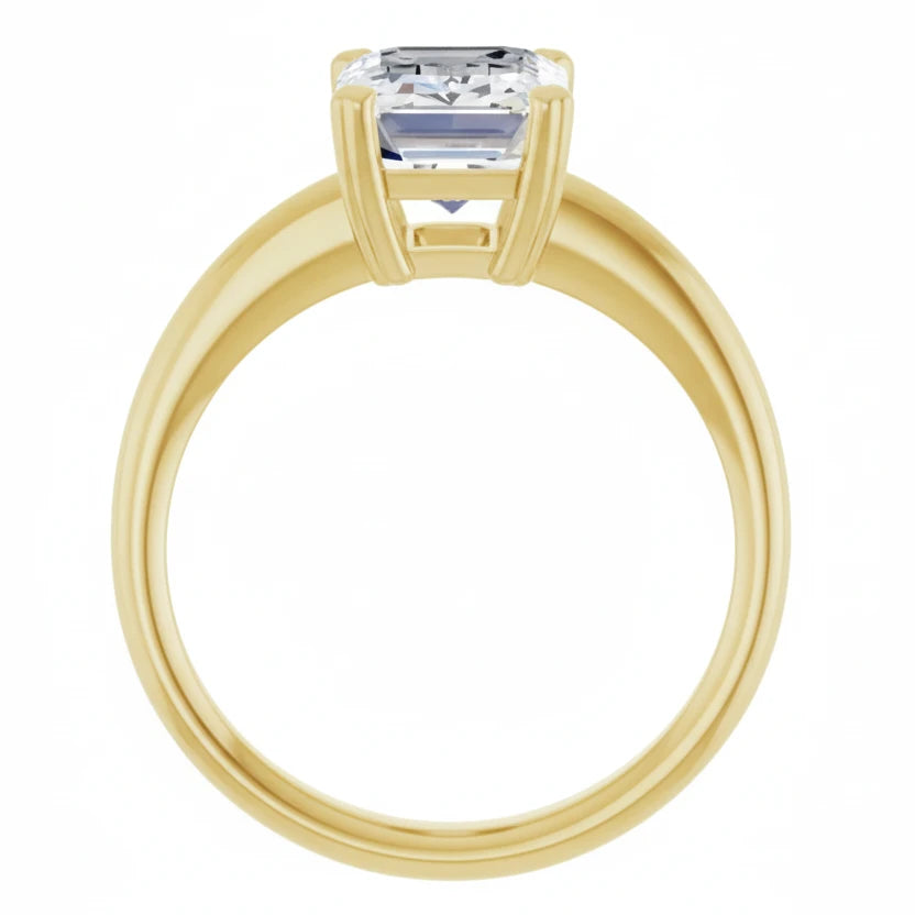 2.5CT Emerald Cut Diamond Solitaire 14KT Gold Ring (Center Stone Not Included)