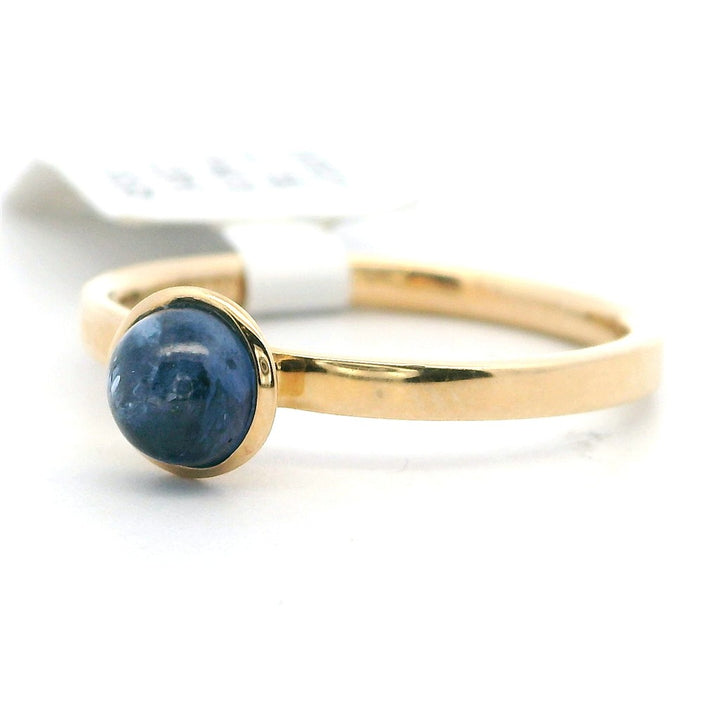 Solitare Style Colored Stone Ring 14 Karat Yellow with Sapphire size 7