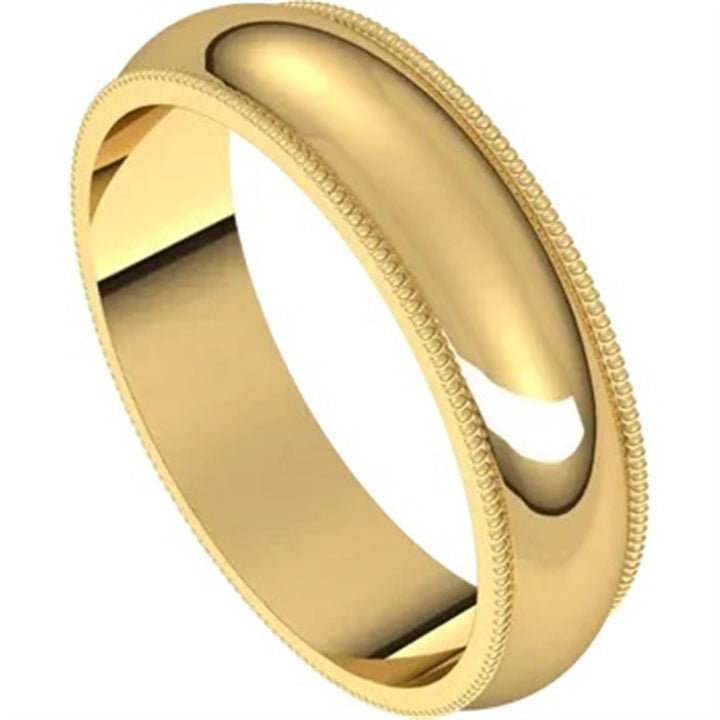 Solid Wedding Band Prec Metal Womens 5 mm wide Sterling Silver Yellow Size 7