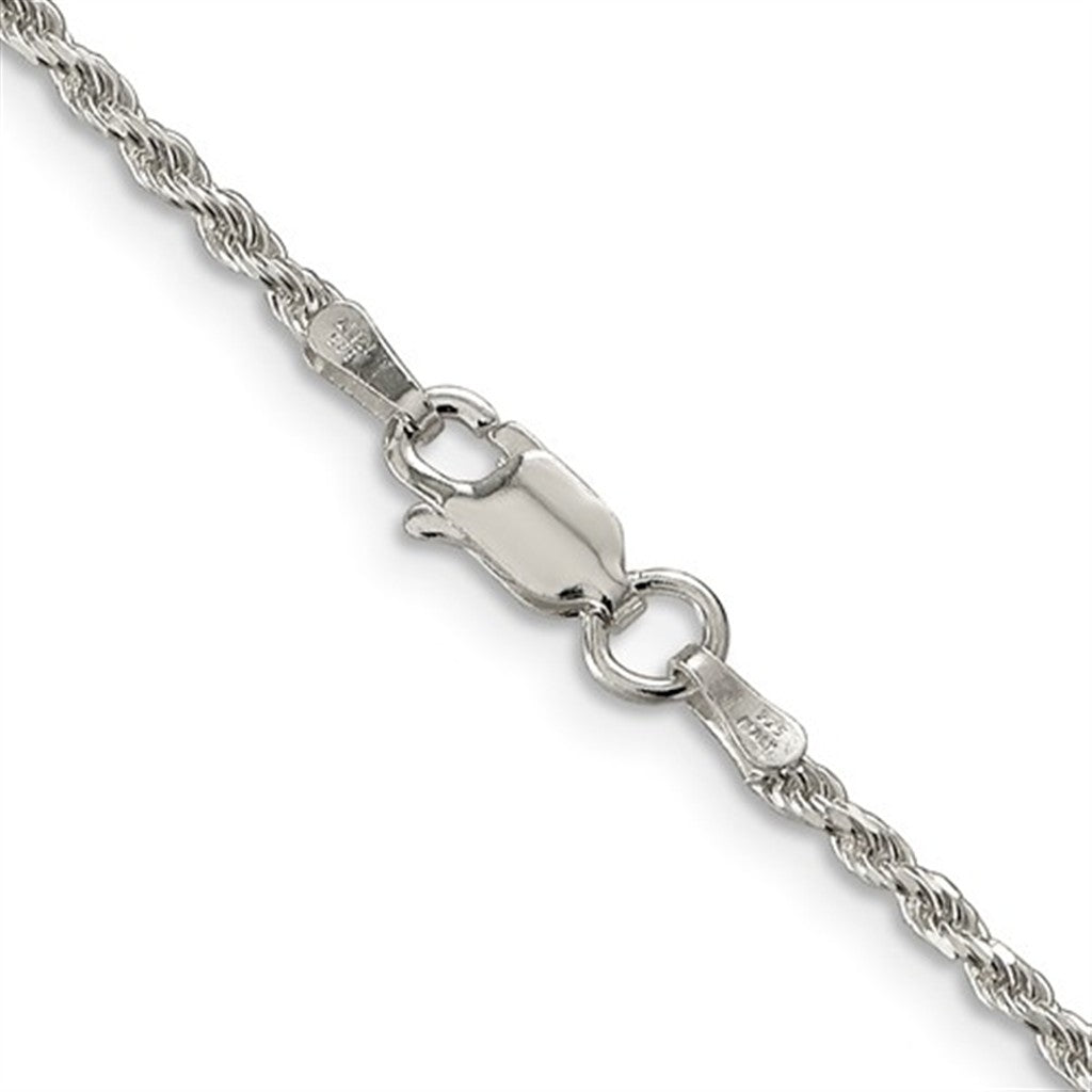 White .925 1.85 MM Rope Chain 20" Long