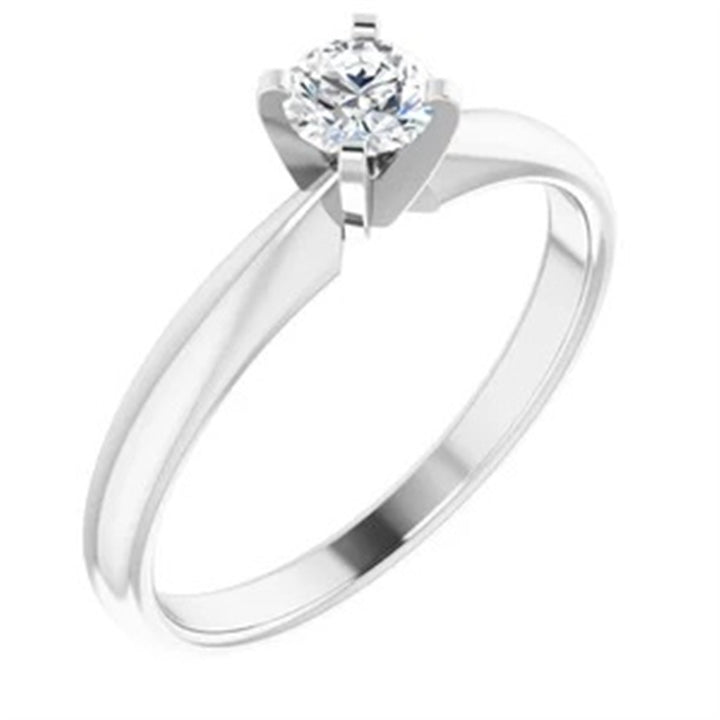 Tiffany Style Engagement Ring White 14 Karat Size 7