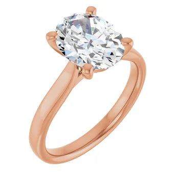 2.0CT Oval Diamond Solitaire 14KT Gold Ring (Center Stone Not Included)