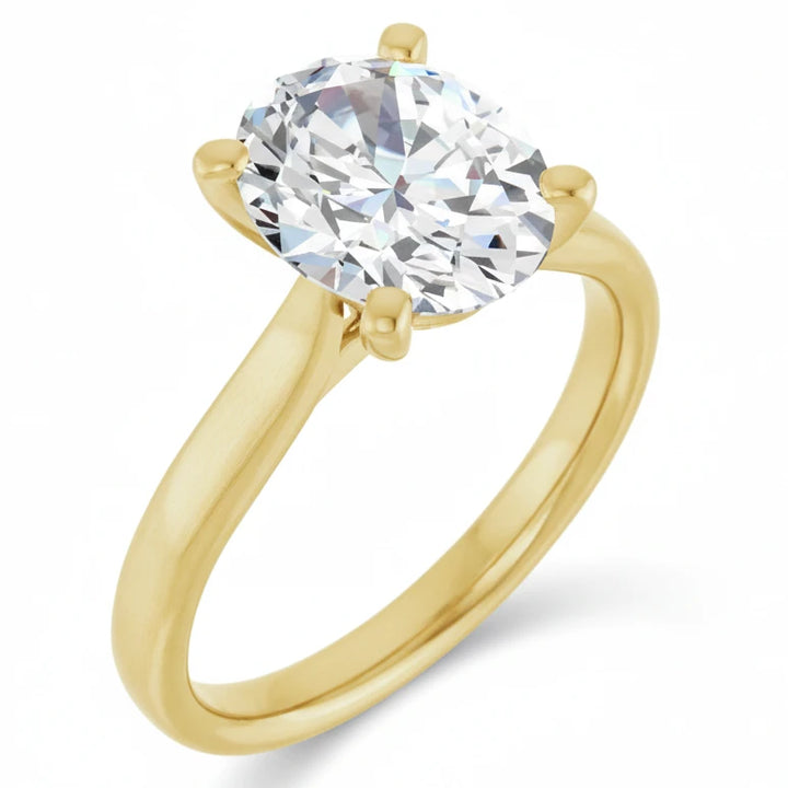 2.0CT Oval Diamond Solitaire 14KT Gold Ring (Center Stone Not Included)