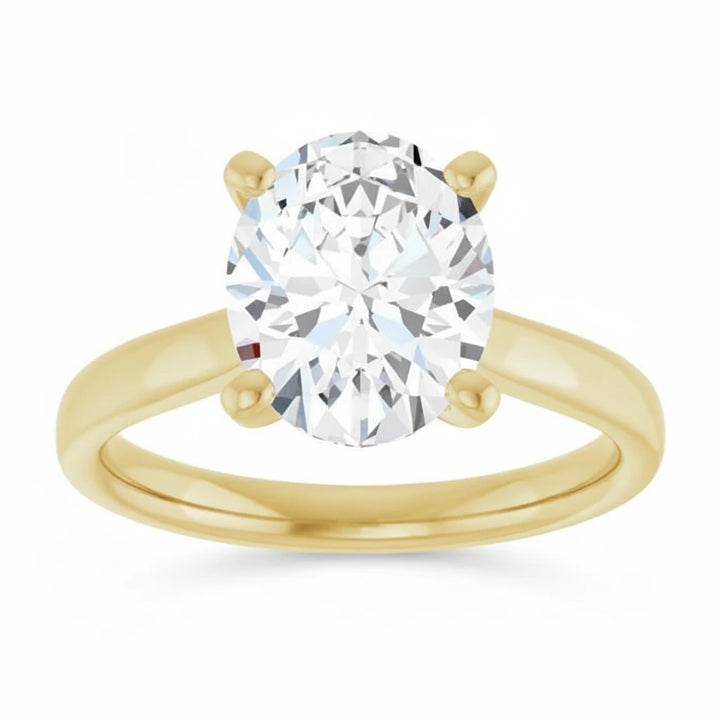 2.0CT Oval Diamond Solitaire 14KT Gold Ring (Center Stone Not Included)