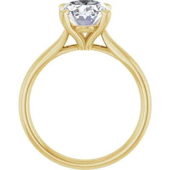 2.0CT Oval Diamond Solitaire 14KT Gold Ring (Center Stone Not Included)