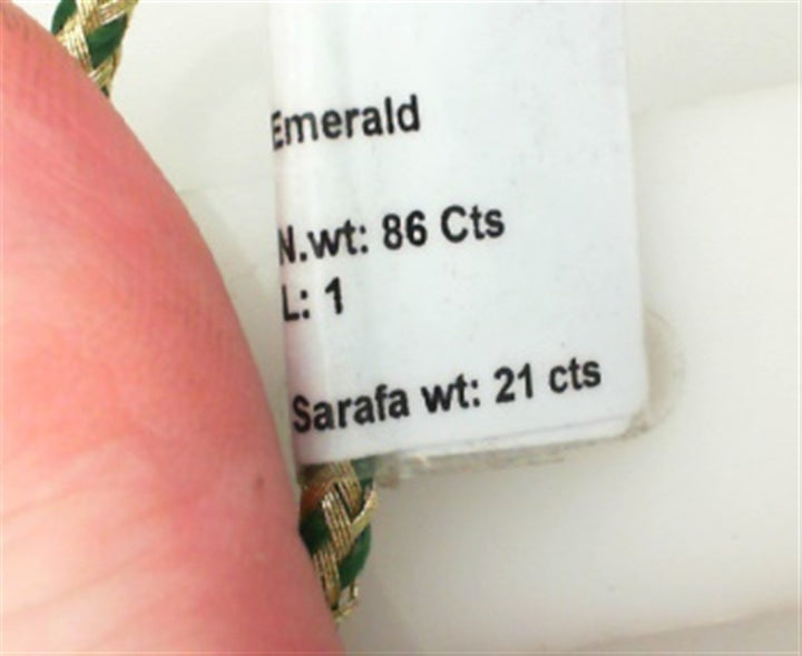 Emerald Continual Necklace With a 14 Karat Gold Clasp 21" Long