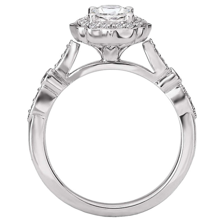 Halo Style Diamond Engagement Ring 14 Karat Gold White 
(Center Stone Not Included)