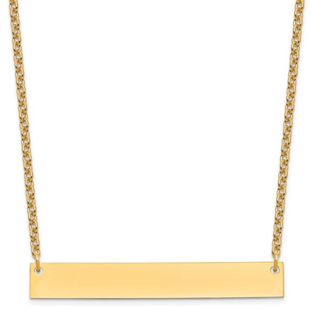 In Line Precious Metal Necklace Sterling Silver Yellow 18" long