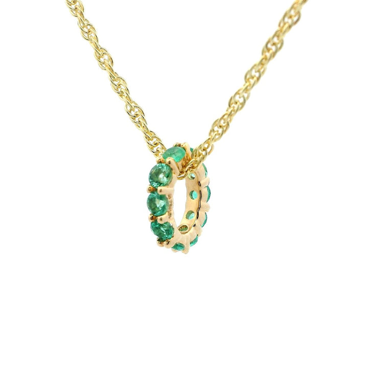 Slider Pendants 14 Karat Yellow with Round Emerald