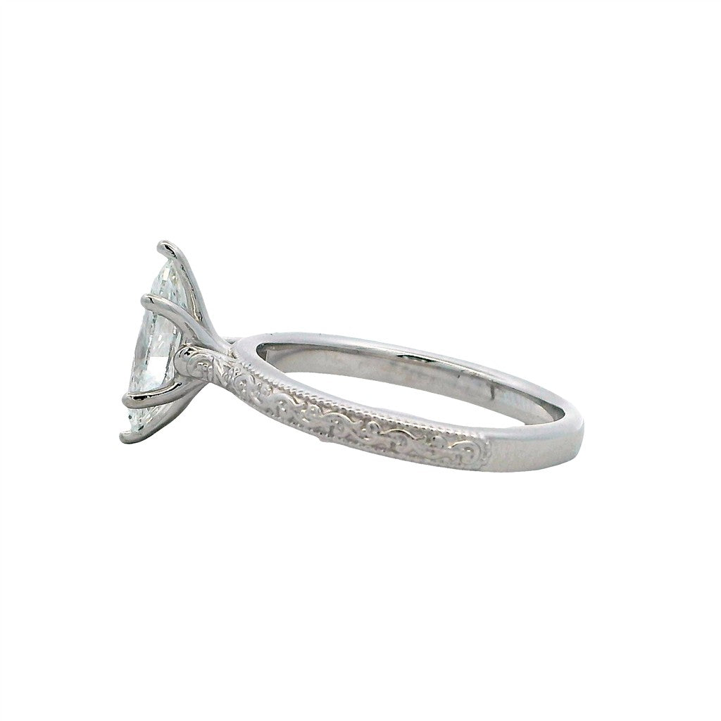 Vintage Engagement Ring White 14 Karat Gold