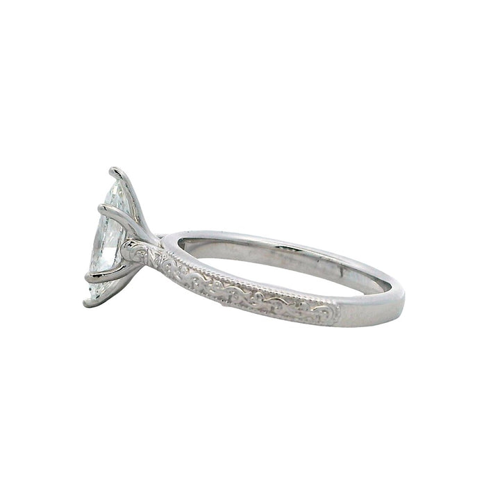 Vintage Engagement Ring White 14 Karat Gold