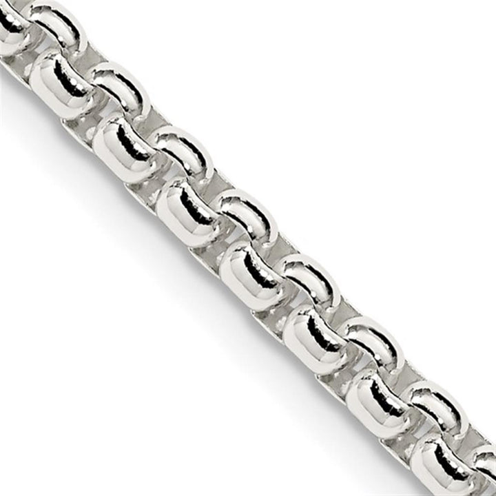 White Sterling Silver 3.6 MM Box Chain 20" Long