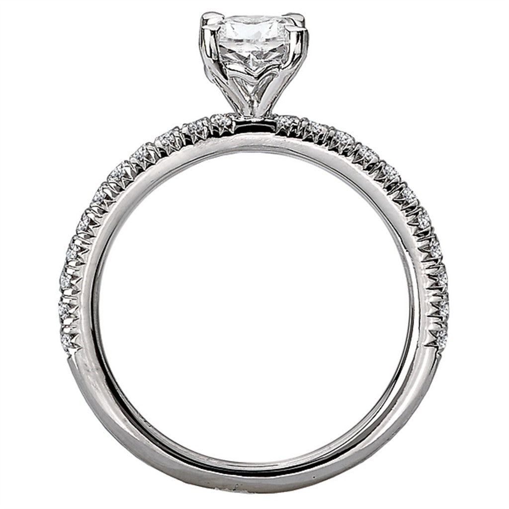 Solitare Accent Style Diamond Engagement Ring 14 Karat Gold White 
(Center Stone Not Included)