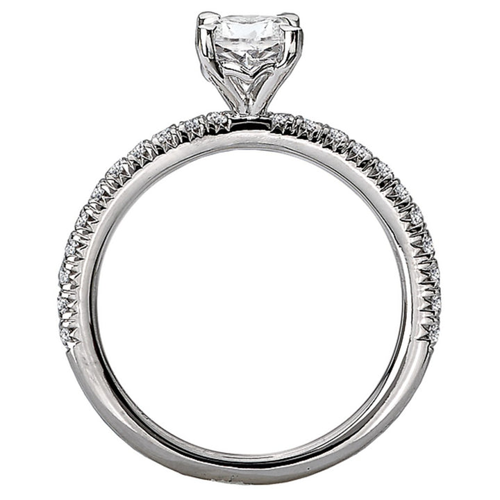Solitare Accent Style Diamond Engagement Ring 14 Karat Gold White 
(Center Stone Not Included)