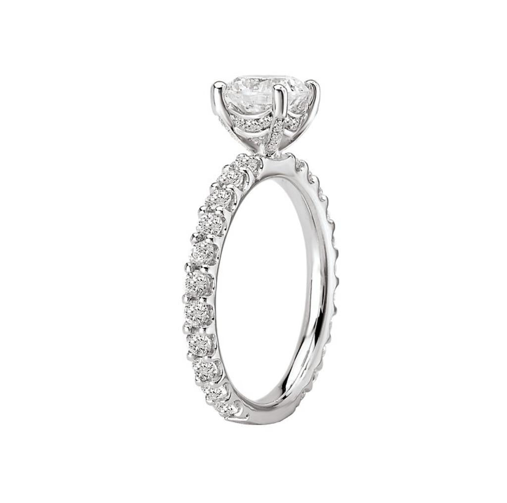 Solitare Accent Style Diamond Engagement Ring .925 White 
(Center Stone Not Included)