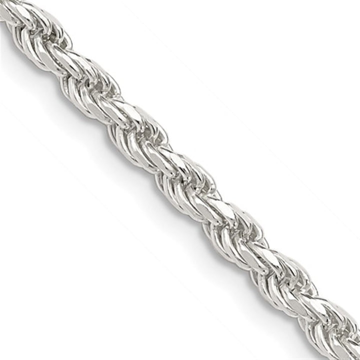 White Sterling Silver 3.5 MM Rope Chain 20" Long